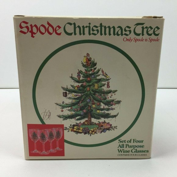 Vintage Spode Christmas All Purpose Wine Glasses S